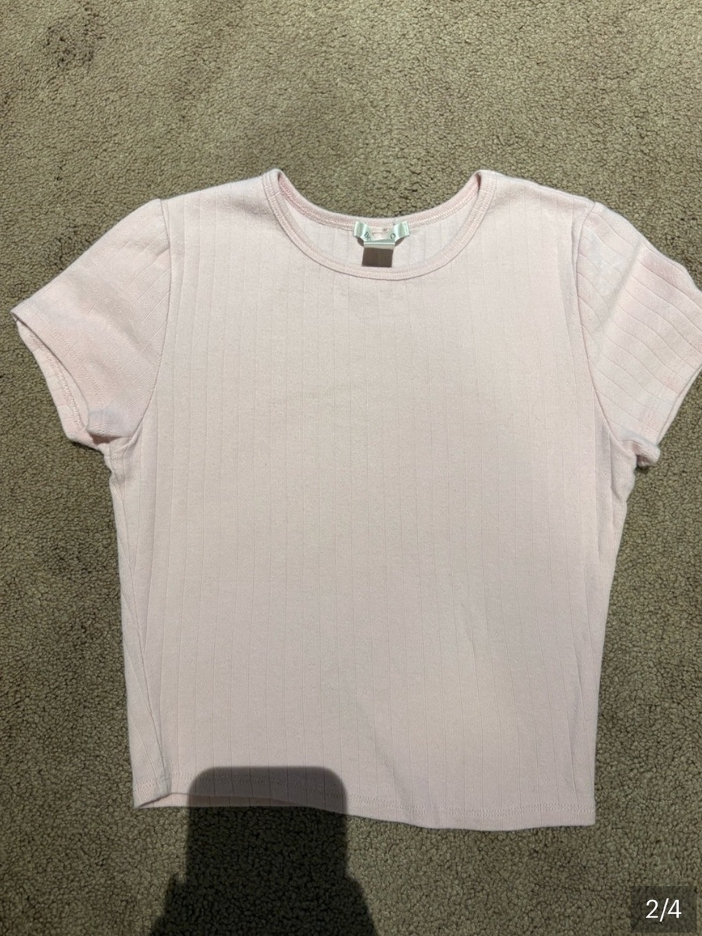 3 for $14 Bozzolo Light Pink Ribbed Short Sleeve Tee size small